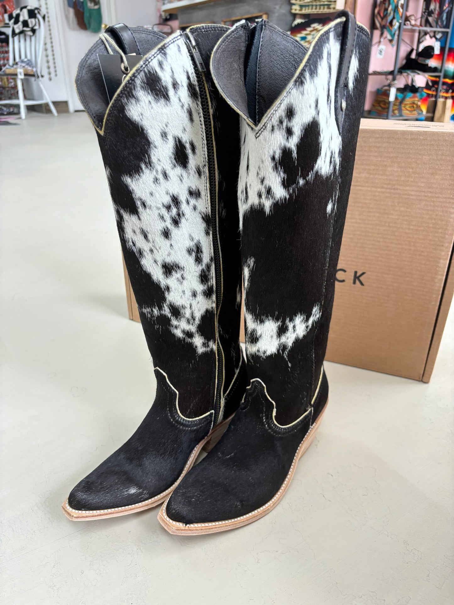 Liberty Black Cowhide Boots Size 7.5