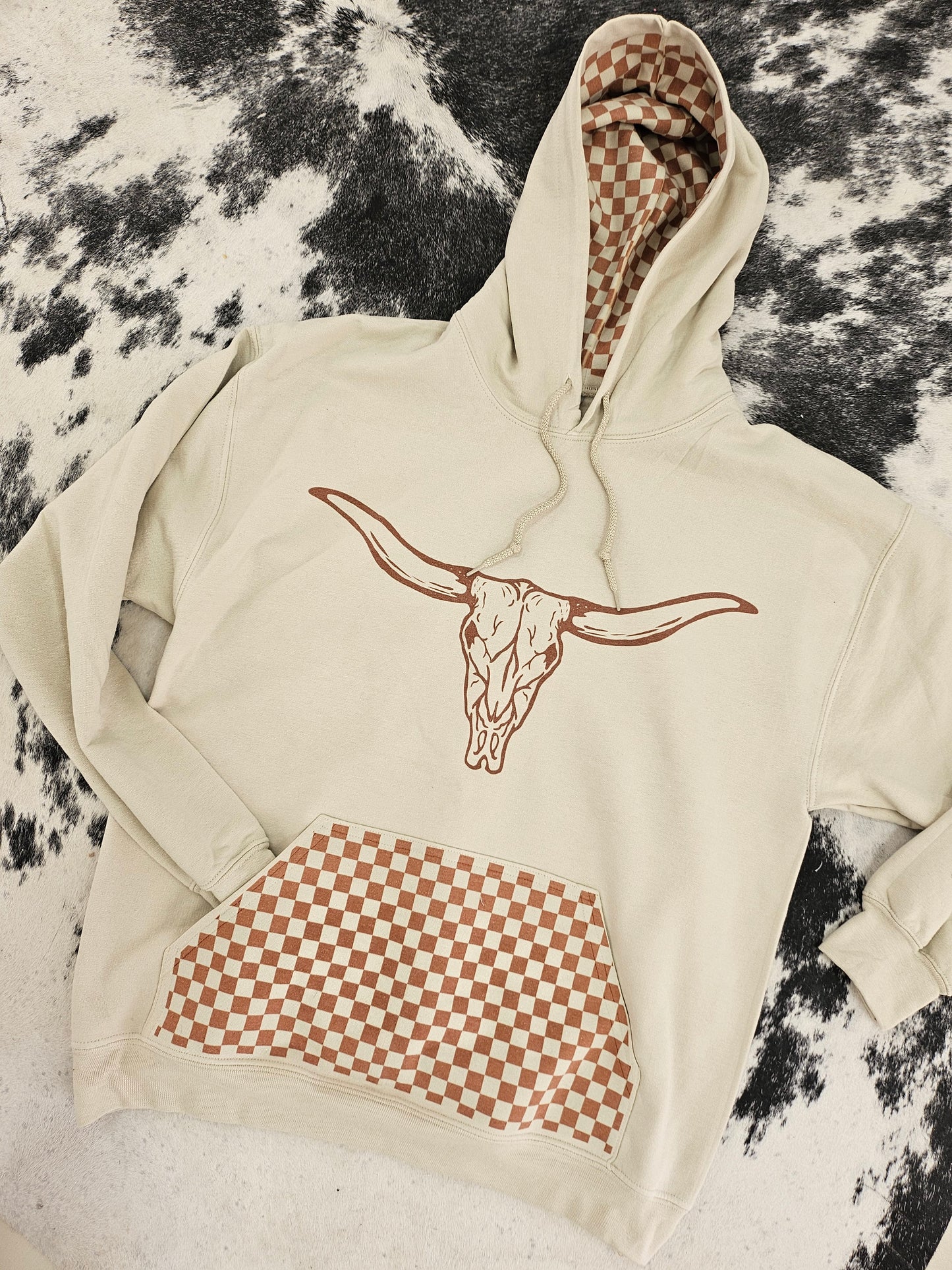 Checkered Longhorn Hoodie