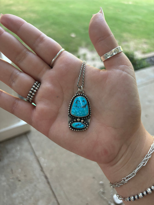 Authentic Turquoise Pendant & Chain *MAKENZIES CLOSET