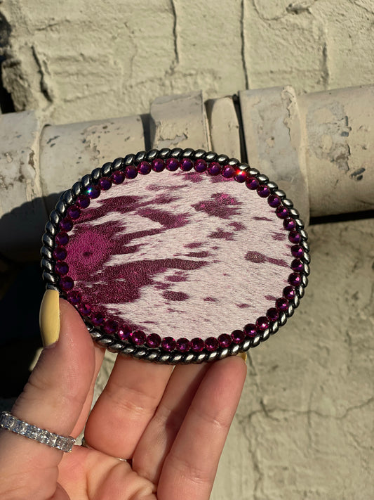 Pink Acid Cowhide Belt Buckle