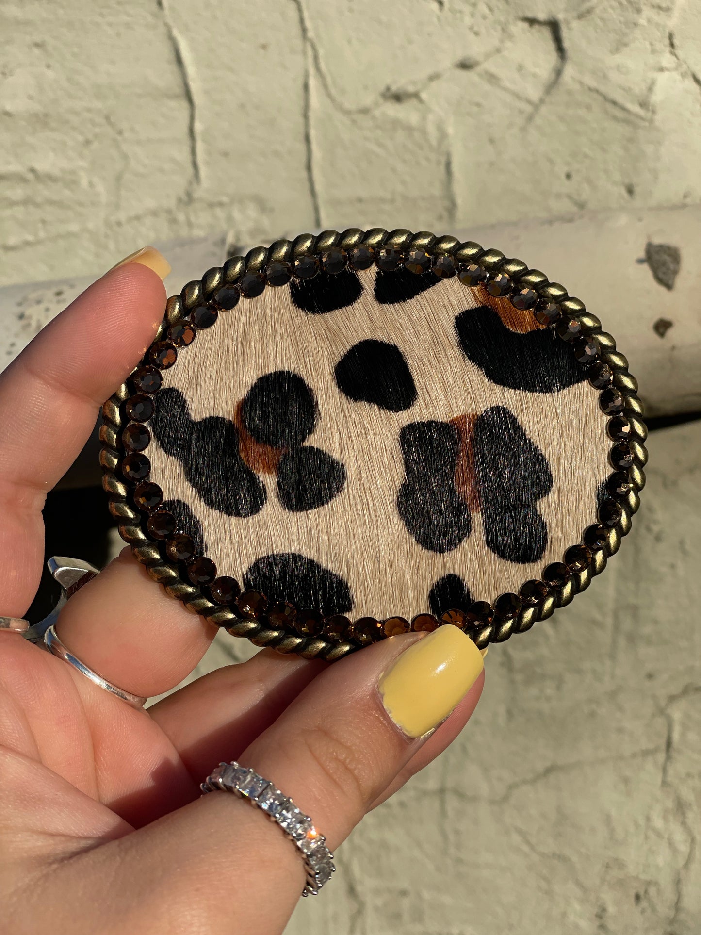 Leopard Cowhide Belt Buckle